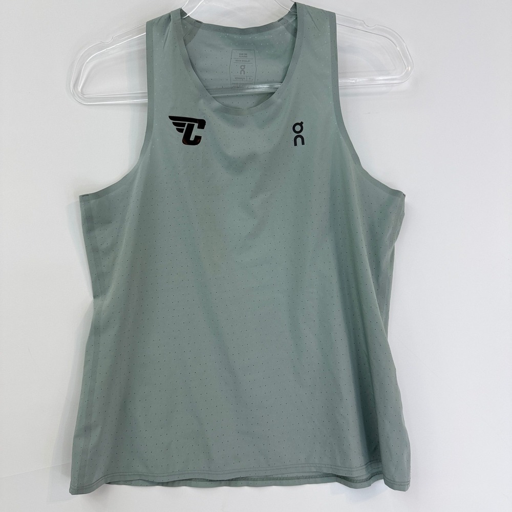 On Cloud Running Race Singlet Women S Sage Green Perforated Track Club Tank